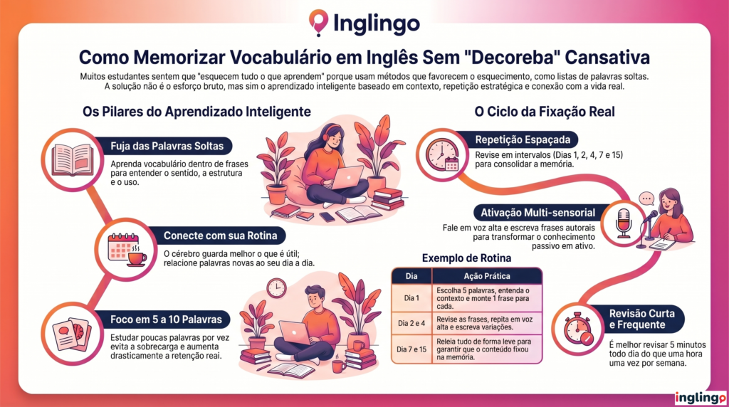 como memorizar vocabulario inglingo
